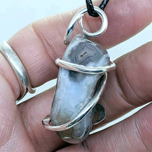 Load image into Gallery viewer, Arcane Moon - Sterling Silver Wrapped Lace Agate Pendant, Jewelry, Arcane Moon, Atrium 916 - Sacramento.Shop
