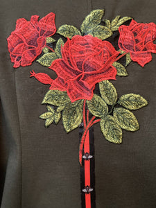 Maggie Devos - Military style Rose & Bee design jacket -Size Large, Fashion, Maggie Devos, Atrium 916 - Sacramento.Shop